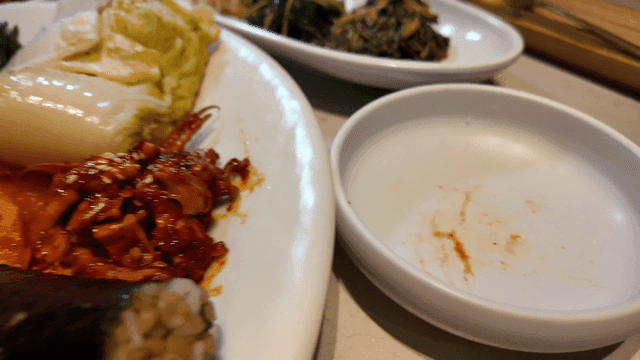 Variety of Korean dishes on a table