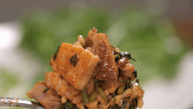 Minari Bibimbap with Grilled Pork Belly