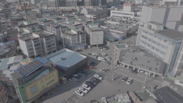 Urban Area with Dense Buildings and Vehicles