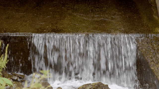 Water falling to the lower level