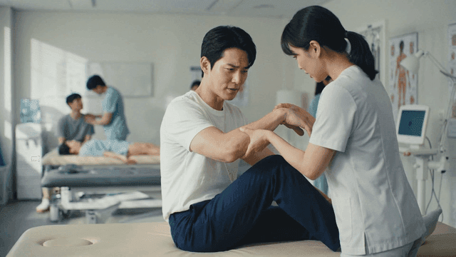 Man receiving physical therapy at clinic
