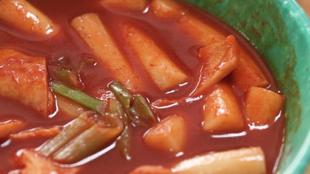 Spicy Rice Cakes in a Bowl