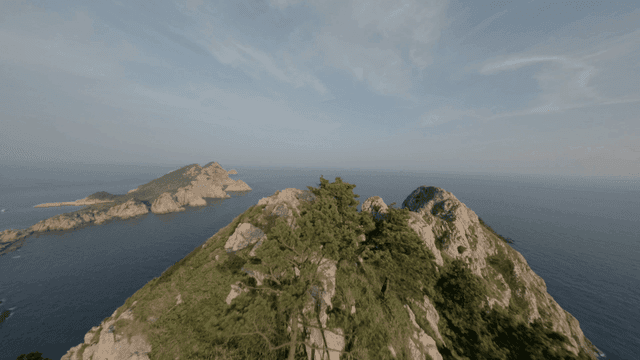 아름다운 해안 산 풍경