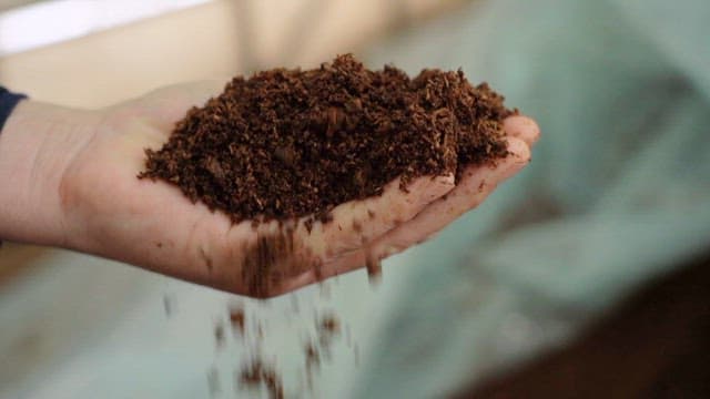 손으로 직접 만지며 흙의 토질을 점검하는 모습