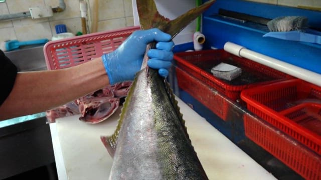 도마 위에 있는 방어