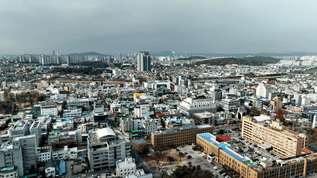City view with high-rise buildings