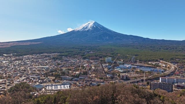 Cityscape with a view of Mount Fuji