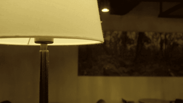 램프가 있는 아늑한 실내