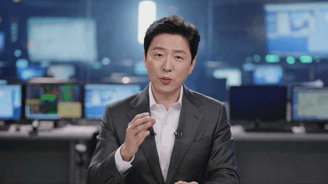 News anchor in a control room