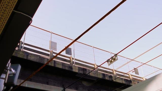 Landscape of an Overpass with Fences and Cables