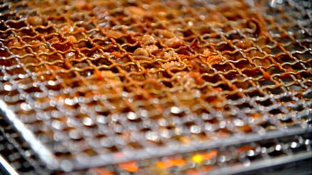 그릴 위에서 지글지글 구워지는 쭈꾸미