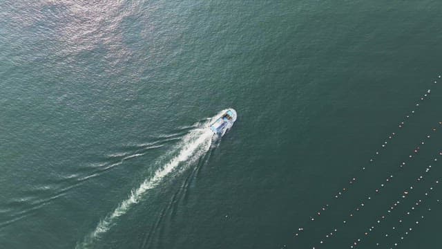 Boat sailing on the open sea