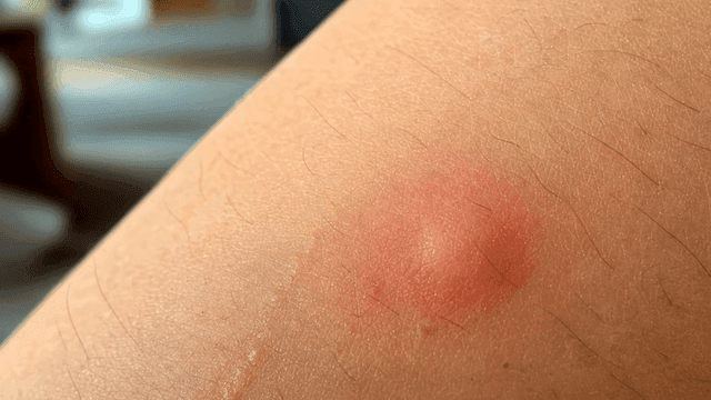 Swollen skin from mosquito bite
