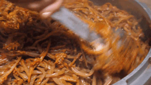 Korean sweet potato stems seasoned and mixed