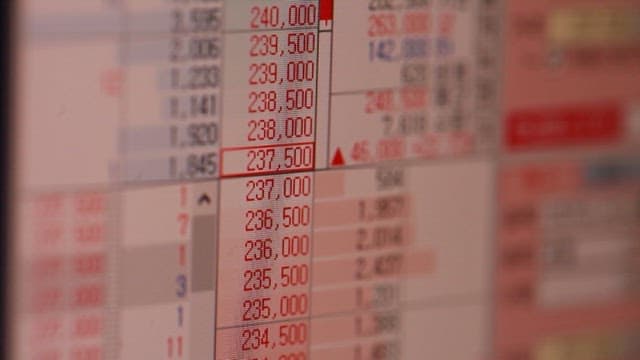 컴퓨터 화면에서 재무 데이터 분석