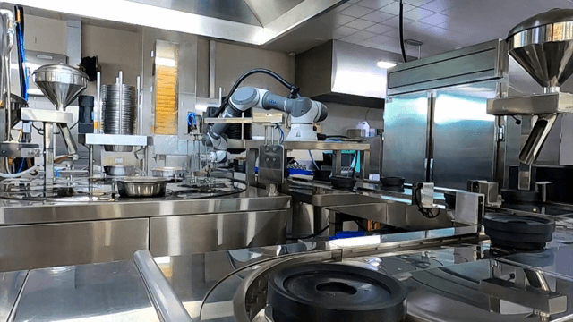 Robotic arm in a modern kitchen