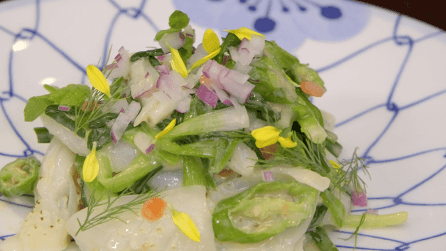 Fresh vegetable salad with herbs