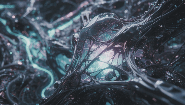 Organic abstract structure with luminous core