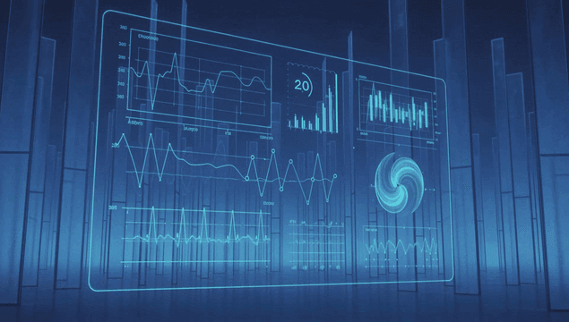 미래형 화면에 디지털 데이터 그래프
