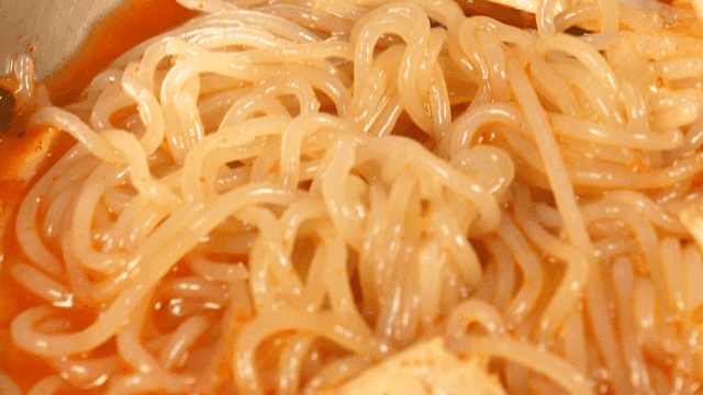 Korean wheat noodles with spicy sauce