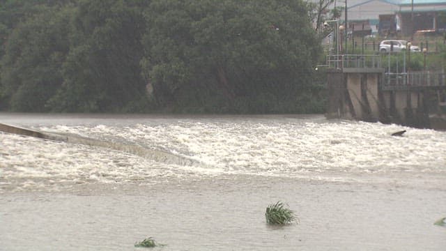 Raging River Flood During Heavy Rainfall