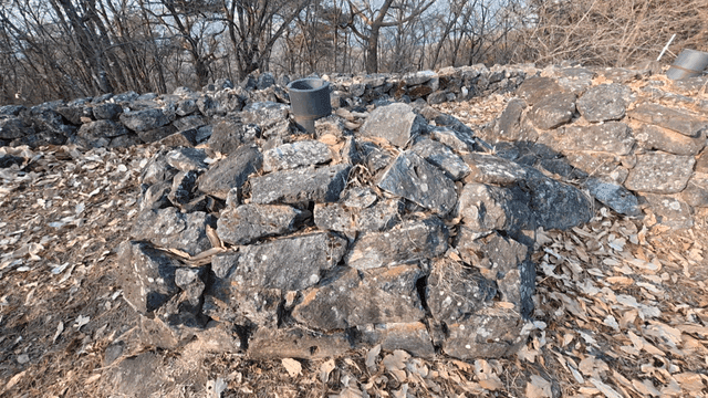 Pile of stones in forest