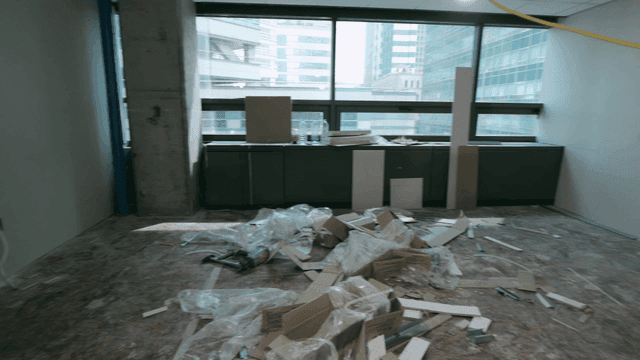 Interior renovation in a modern office