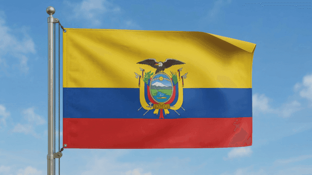 Flag of Ecuador waving in the wind