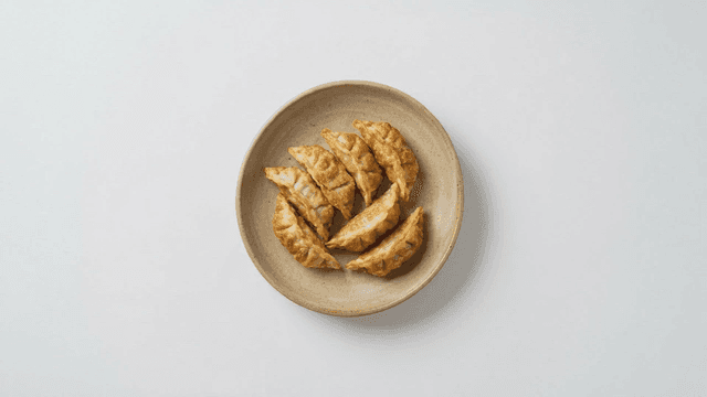 Fried dumplings on plate
