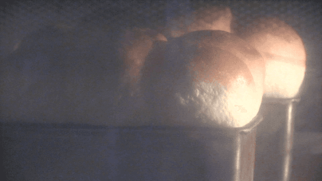 Loaf bread baking process in oven