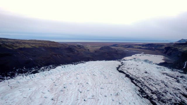 Vast glacier stretching across a mountain