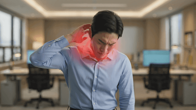 Office workers suffering from neck pain