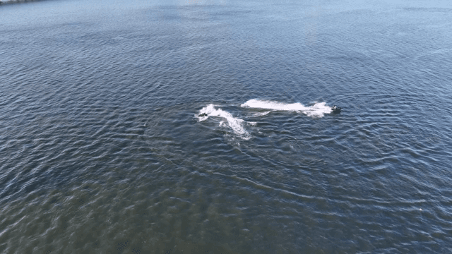 Jet skis racing on open water