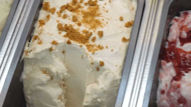 Various flavors of ice cream in trays