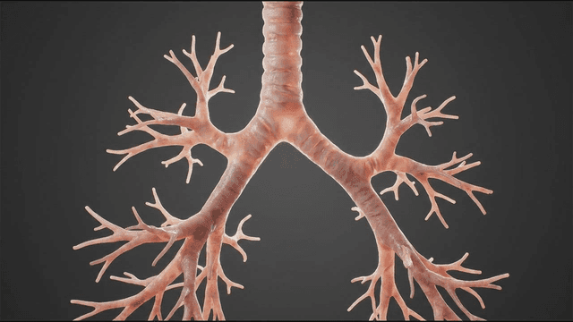 Detailed view of human bronchial tubes