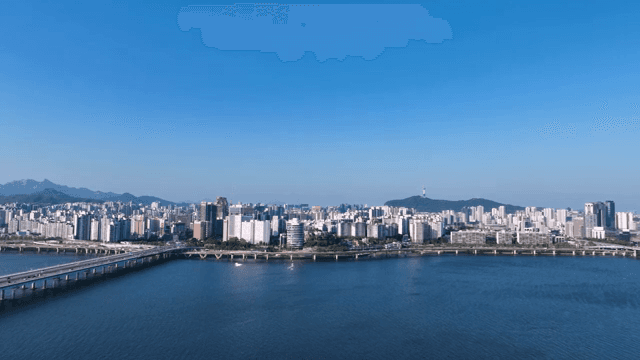 City skyline with river view