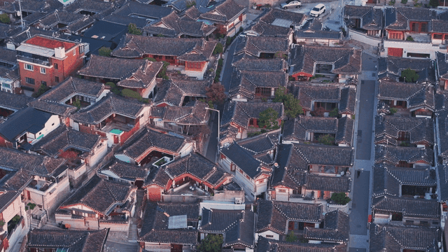 Traditional Korean houses in a village