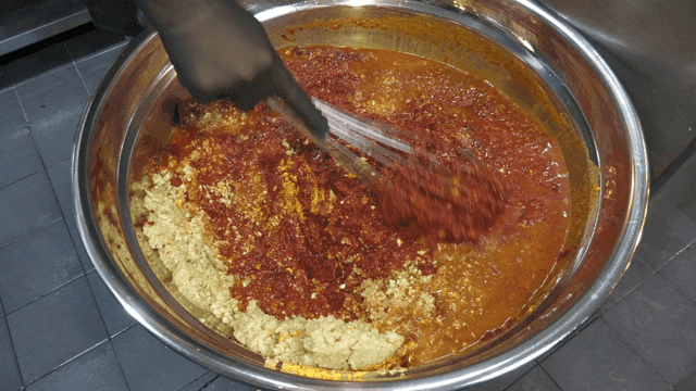 Whisk mixing various spicy seasonings