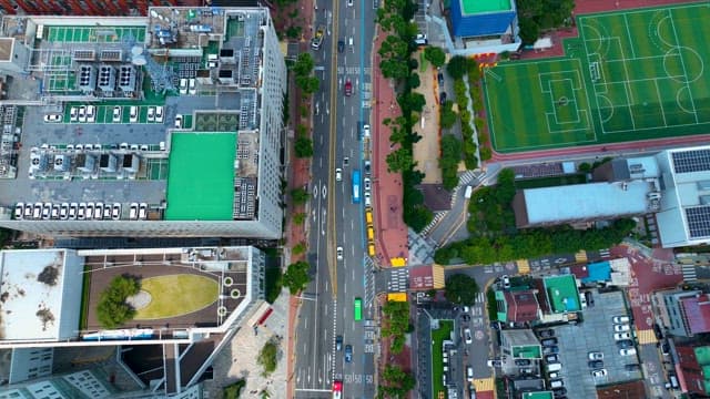 Buildings and Cityscape of a Bustling City