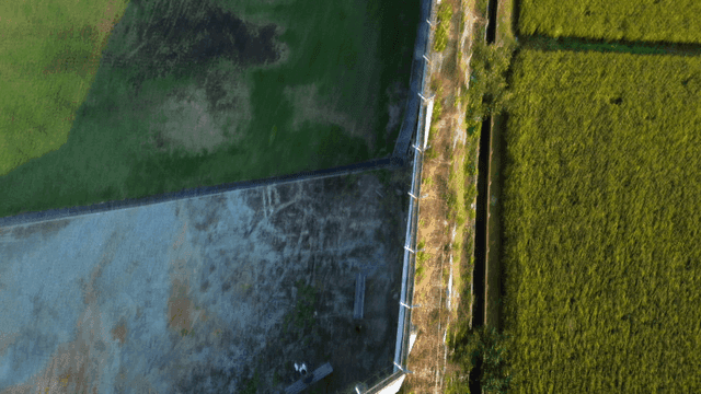 Prison in rural area with fields