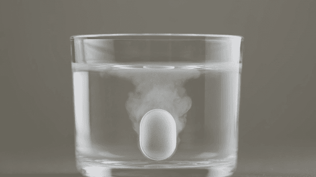 Effervescent tablet dissolving in water