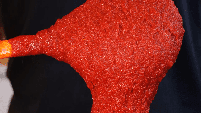 Spatula for scooping red pepper paste out of pot