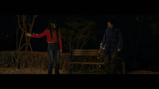 Conversation between two people at night