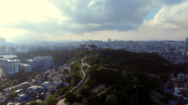 Sprawling cityscape with lush greenery