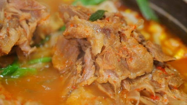 Boiling pork backbone stew