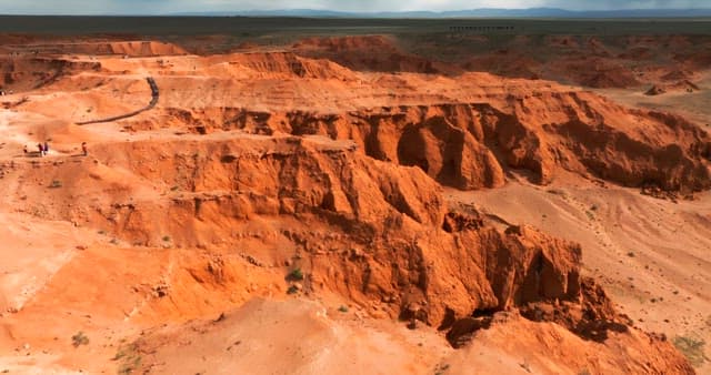 Expansive red desert landscape