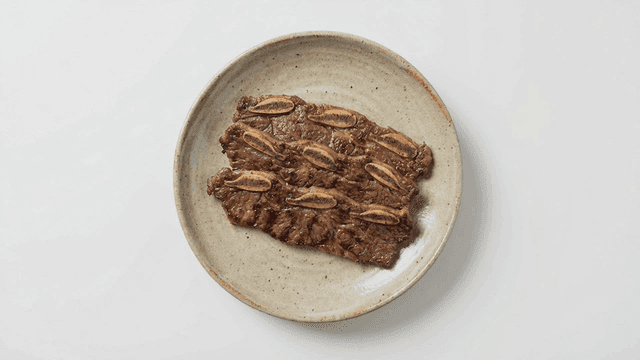 Grilled marinated ribs on plate