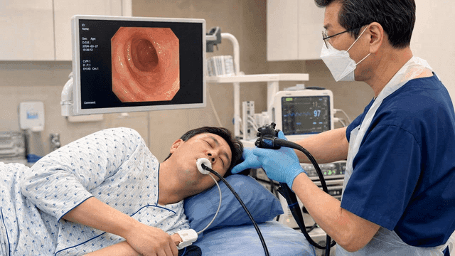 Doctor performing endoscopy on patient