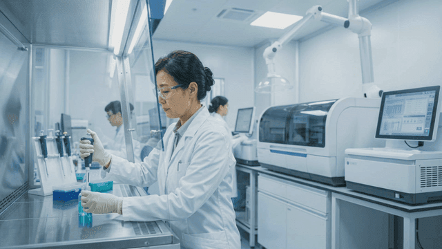 Scientist working in a modern laboratory