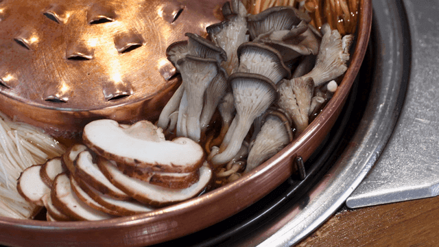 Various mushrooms in a hot pot